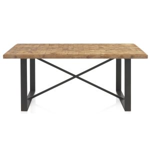 Mesa de madeira com tampo em bloco, 184x90cm