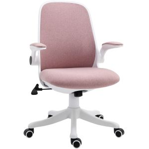 Cadeira de escritório poliéster rosa 62,5x60x94-104cm