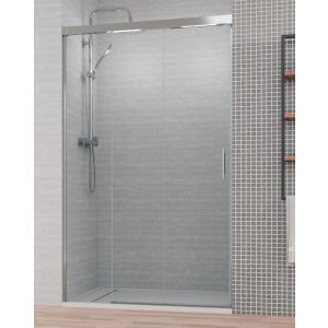 Ecrã do duche frontal 3 vidros | cromado 120cm (adaptável 115,1-120cm)