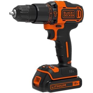 Furadeira de impacto sem fio - 18v - black+decker + 1 bateria 1,5ah + carre
