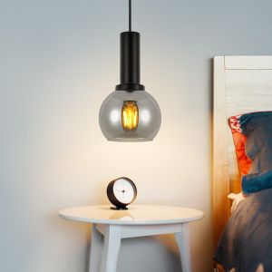 Nettlife luminária de pendurar E27 preto 10x13