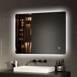 Emke espelho de casa de banho LED 80x60cm, luz fria, ip44
