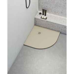 Base de duche poaLGi 80x80 cm semi-circular branco perla - série hos's