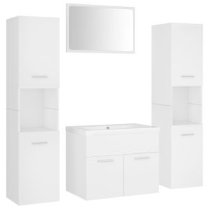 Conjunto de móveis de casa de banho contraplacado branco