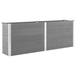 Arriate de WPC gris 250x50x91 cm