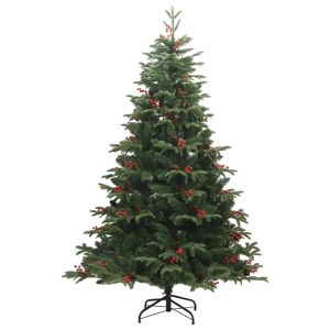 Árvore de natal artificial articulada c/ pinhas e bagas 180 cm pt8893