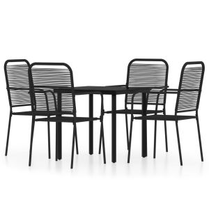vidaXL juego de comedor de jardín 5 piezas negro
