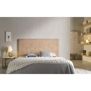 Cabeceira sapphire para cama de 160 cm, tecido cor camel, 165x115x8 cm.