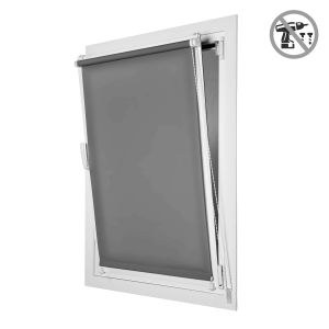 Estore de rolo translúcido easyfix instalação sem furar cinza 75 x 180 cm