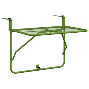vidaXL mesa de balcón acero verde 60x40 cm