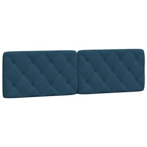 Cabeceira estofada em veludo azul vidaxl 180 cm