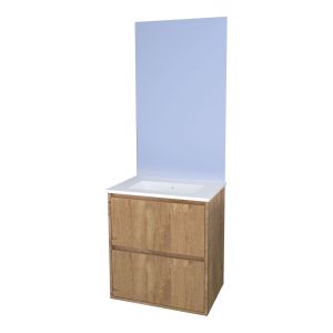 Ondee - móvel de casa de banho belis - espelho embutido - 60cm - madeira