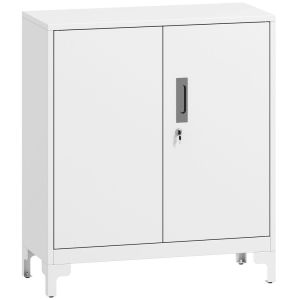 Armário de arrumação escritório 80x35x91 cm metal color blanco Homcom