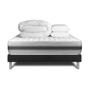 Pacote de cama completo - colchão 140x190 cm + estrado de molas com ripas (