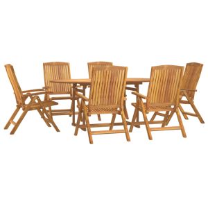 vidaXL juego de comedor de jardín 7 piezas madera maciza de teca