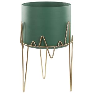 Vaso alto para plantas kalandra 29 cm metal verde escuro