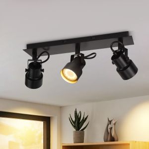 Nettlife luminária de teto negro gu10 42x7