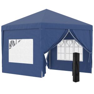 Tenda de exterior 295x295x195-258 cm aço e tecido oxford; color azul