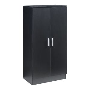 Sapateira notribontaa 2 portas 7 prateleiras 108x55x35 cm preto [en.casa]