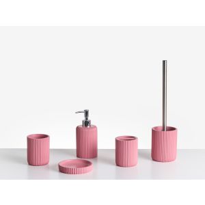 Conjunto de 5 acessórios para a casa de banho camana rosa