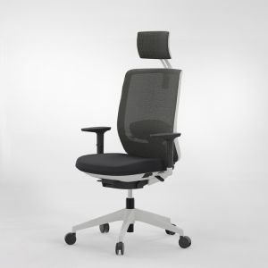 Actiu trim cadeira  ergonómica white and black - con cabezal, 3d