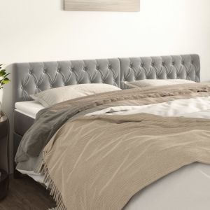 Cabeceira de cama 2 pcs veludo 90x7x78/88 cm cinzento-claro ptob2002