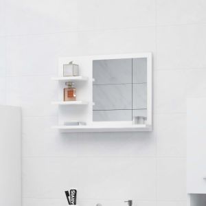 Espelho de casa de banho 60x10,5x45 cm contraplacado branco pt6683