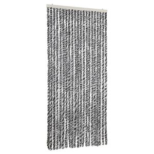 Cortina anti-insetos 90x220 cm chenille cinzento/preto/branco