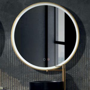 LEDimex-espelho paris ø70 triLED redondo dourado escovado