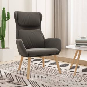 Cadeira de descanso veludo cinzento-escuro ewg3521
