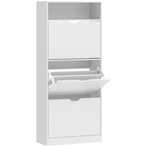 Sapateira estreita 60x26x140 cm mdf color blanco Homcom