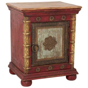 Mesa de cabeceira madeira vermelha 50x40x59
