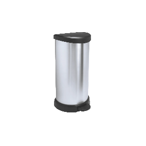 Curver lixeira com pedal 40l, acabamento em aço, tampa e aro para saco