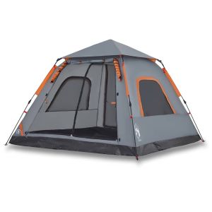 vidaXL tienda de campaña iglú 5 personas apertura rápida gris/naranja