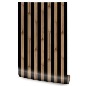 Papel de parede para sala de tábuas de imitação de madeira