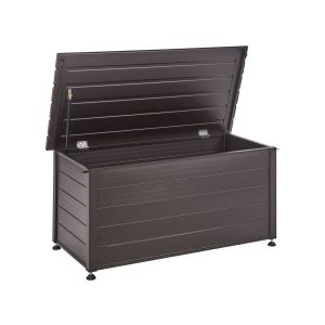 Caixa de arrumação campalto 123 cm 60 cm metal castanho escuro