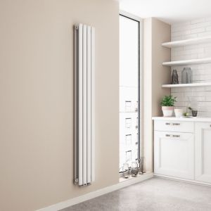 Emke radiador tubo redondo horizontal branco 160x24 cm, dupla camada