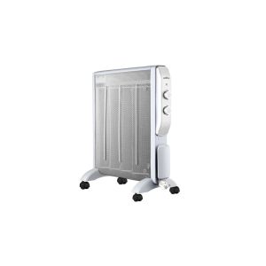 -radiador elétrico mica da série abrigo em branco/prata. Fabricado em metal