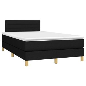 vidaXL cama box spring con colchón tela negro 120x190 cm