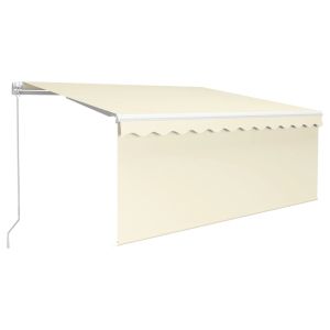 vidaXL toldo retráctil manual con persiana crema 3,5x2,5 m
