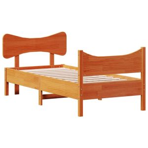 vidaXL estructura de cama sin colchón madera maciza marrón 75x190 cm