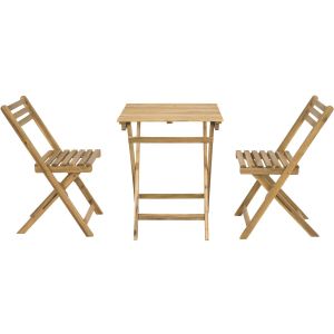 Conjunto de mesa e cadeiras de jardim em madeira "aldo" - 2 lugares - casta