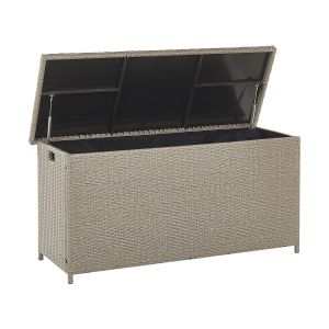 Caixa de arrumação modena 126 cm 46 cm rattan sintético taupe