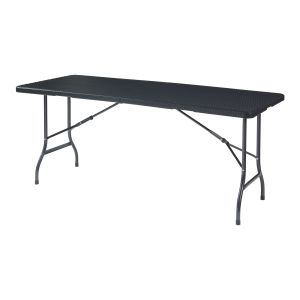 Mesa de exterior dobrável mark metal/plástico 180x75x72cm - rattan preto