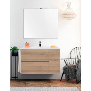 Móvel de banho itaca com lavatório e espelho stepa 100x40cm
