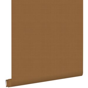 Estahome papel de parede textura de linho marrom ocre 53 cm x 10.05 m