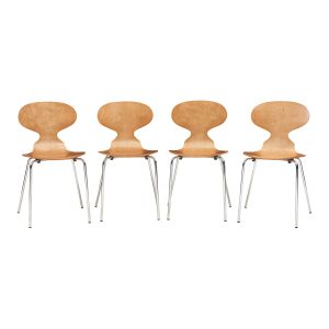 Conjunto de 4 cadeiras de jantar kil 80x47x48cm nogueira/cromo [en.casa]