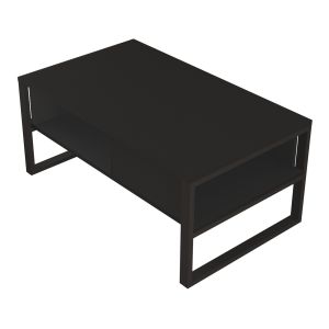 Mesa de centro laukaa retangular metal 100x60x45cm preto [en.casa]