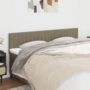 Cabeceira cama 2 pcs tecido 90x5x78/88 cm cinzento-acastanhado ergft8830