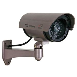 Câmera falsa externa bullet cinza com LED velleman